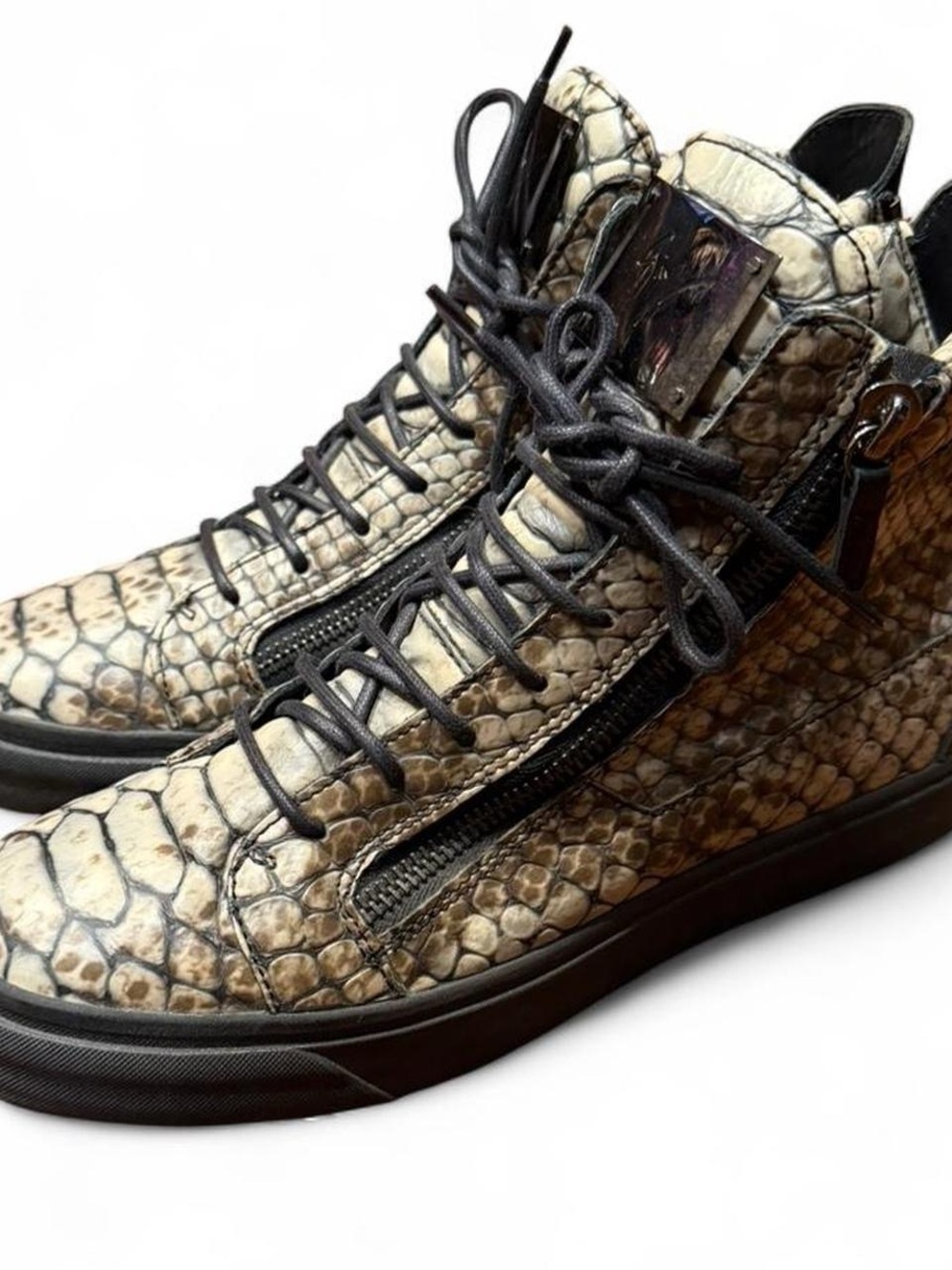 Giuseppe Zanotti Python Snakeskin High Top Sneakers